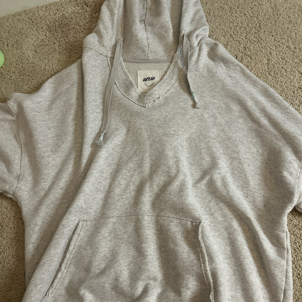 Aerie Gray V-Neck Sweater